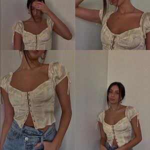 YELLOW ALLYSON BUSTIER TOP FROM PRINCESS POLLY